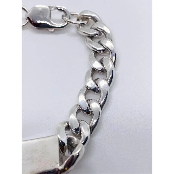Tiffany & Co Sterling Silver 925 Curb Link ID Plate 8.25